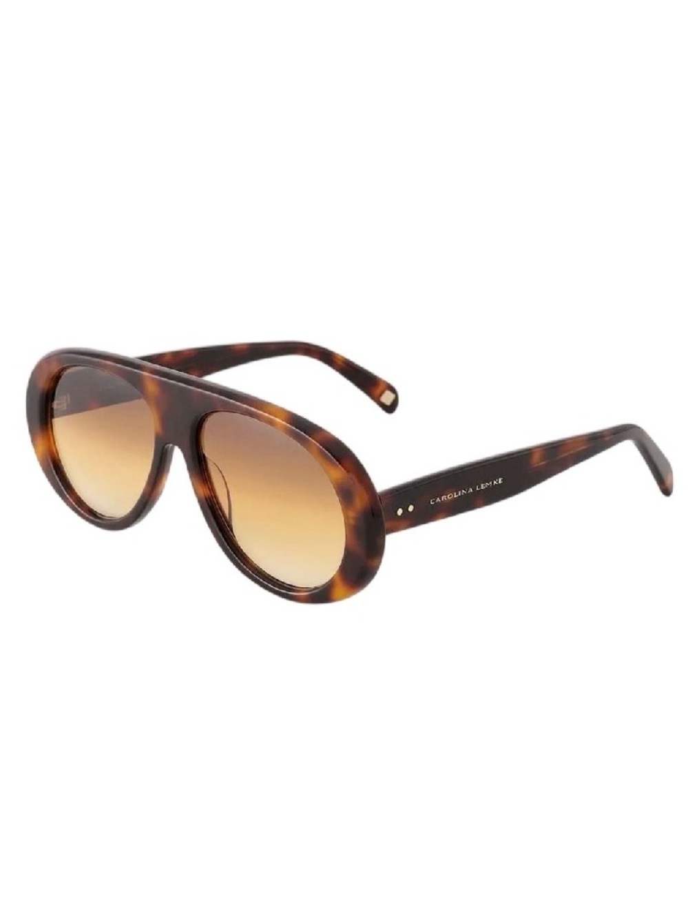 NEW Carolina Lemke Brown Oversized Gloss Demi Sunglasses Celeb